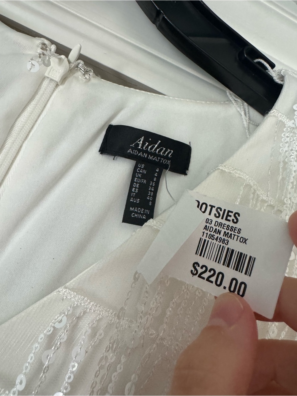 Aidan Mattox White Fringe Sequin Mini Dress - Picture 2 of 2